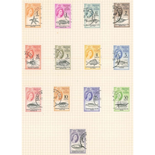 302 - Tristan da Cunha; 1930s-1972 mostly used colln. with UK 1937 Coronation 1½d cancelled Tristan type V... 