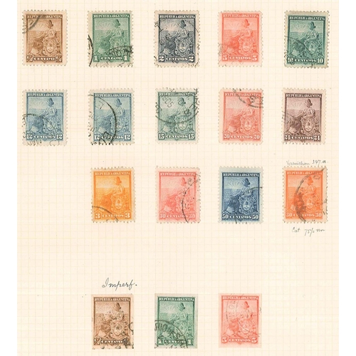 119 - Argentina; 1858-1937 mainly used colln. on pages. A good general range with many medium values, and ... 