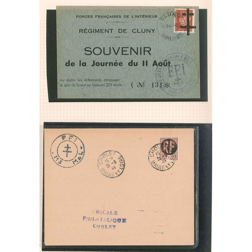 187 - France; WW2 Liberation Issues; fine little collection on a few pages, comprising stamps (15) and cov... 