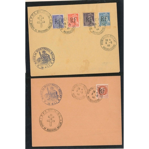 187 - France; WW2 Liberation Issues; fine little collection on a few pages, comprising stamps (15) and cov... 