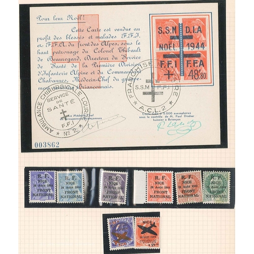 187 - France; WW2 Liberation Issues; fine little collection on a few pages, comprising stamps (15) and cov... 