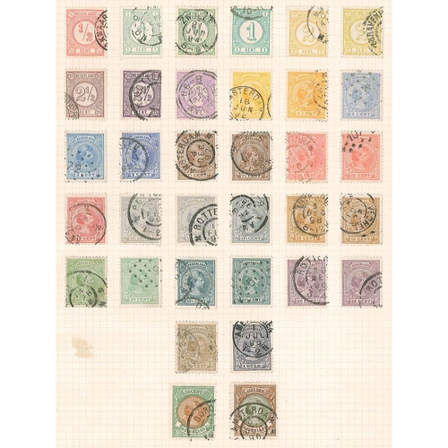 270 - Netherlands; 1852-1927 mainly used on old pages inc. 1852-63 10c (2), 1872-91 2g50 (faulty), 1891-94... 