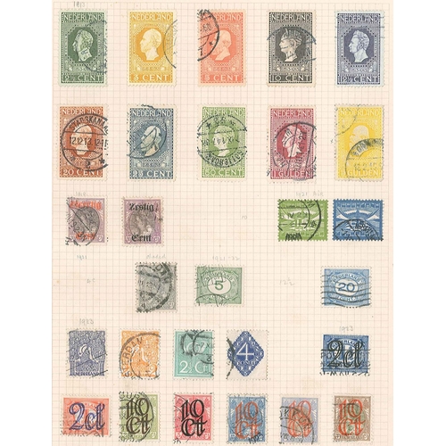 270 - Netherlands; 1852-1927 mainly used on old pages inc. 1852-63 10c (2), 1872-91 2g50 (faulty), 1891-94... 