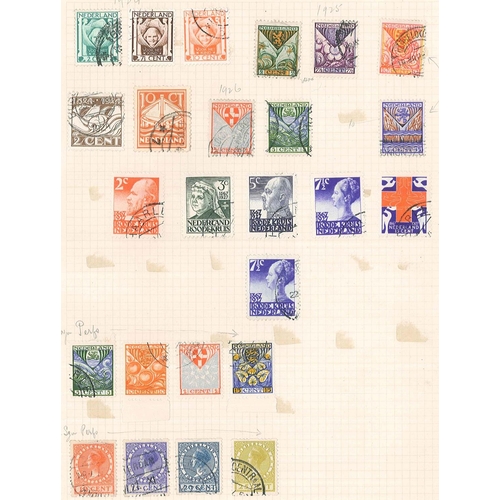 270 - Netherlands; 1852-1927 mainly used on old pages inc. 1852-63 10c (2), 1872-91 2g50 (faulty), 1891-94... 