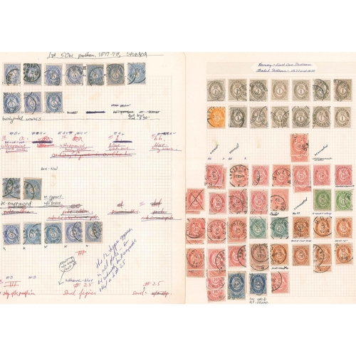 280 - Norway; used range of Posthorns on a few pages with shades, printings, minor varieties, etc. Also a ... 