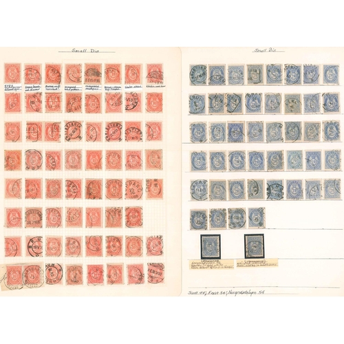 280 - Norway; used range of Posthorns on a few pages with shades, printings, minor varieties, etc. Also a ... 