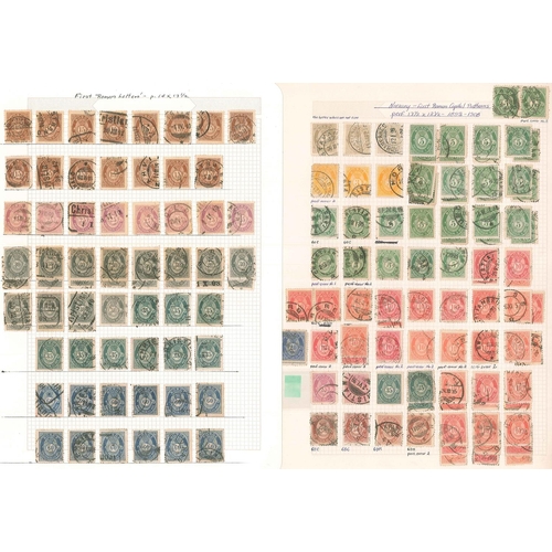 280 - Norway; used range of Posthorns on a few pages with shades, printings, minor varieties, etc. Also a ... 