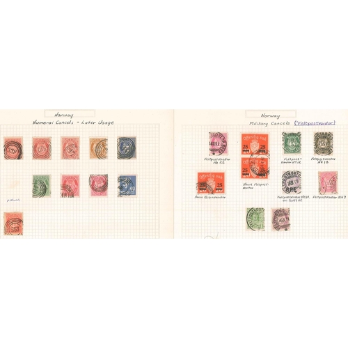 280 - Norway; used range of Posthorns on a few pages with shades, printings, minor varieties, etc. Also a ... 