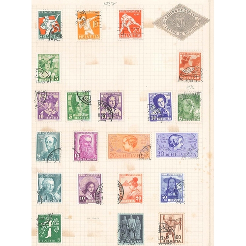 298 - Switzerland; 1852-1939 mainly used on old pages with 1852 Rayon II 15r fair u., 1854-62 imperf Seate... 