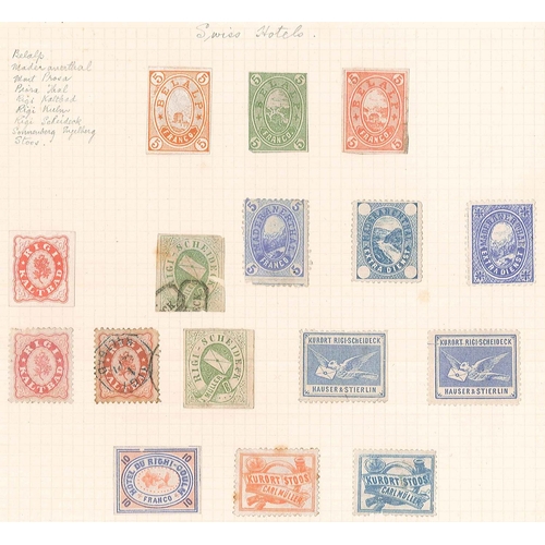 298 - Switzerland; 1852-1939 mainly used on old pages with 1852 Rayon II 15r fair u., 1854-62 imperf Seate... 