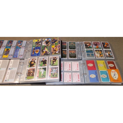 78 - Cigarette and Tarde Cards; Rugby; four albums of mainly modern cards (mainly 1960s-2000s) with many ... 