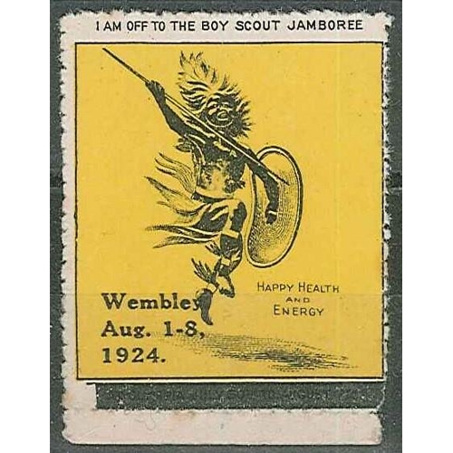 40 - Cinderellas; 1924 label for Scout Jamboree, Wembley (overprinted on label for Olympia), u.m., tone s... 