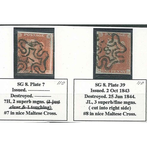 816 - UK; 1841 two Penny Imperfs - one each with 