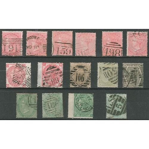 817 - UK; 1855-83 small used seln. of surface-printed, cat. approx. £2,675. (15)