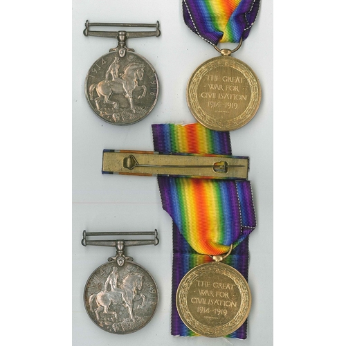 104 - Medals; two First World War standard pairs, named to 