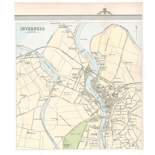 120 - Maps; map of Inverness, cut from 1895 