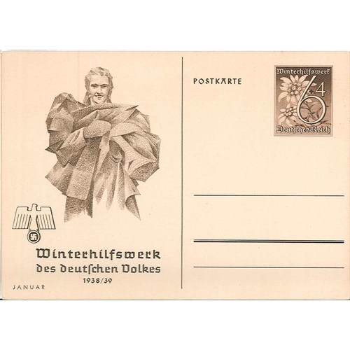 359 - Germany; Postal Stationery, 1938 three different designs of 6+4pf cards for Winter Relief, unused.