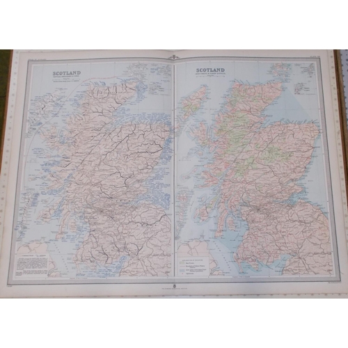 118 - Maps; two double-page spreads each of two maps of Scottish wildlife distribution, deer forests, etc.... 