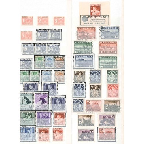 125 - Austria; stockbook of m. & u. up to 1950s inc. some blocks, sheets, pieces with special cancels, etc... 