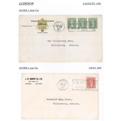 134 - Canada; specialised postmark collection of “Flag Cancels” in three binders – the first of 1927 Diamo... 