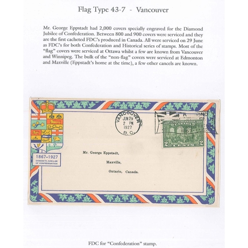 134 - Canada; specialised postmark collection of “Flag Cancels” in three binders – the first of 1927 Diamo... 