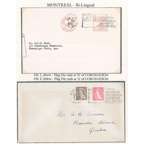 134 - Canada; specialised postmark collection of “Flag Cancels” in three binders – the first of 1927 Diamo... 