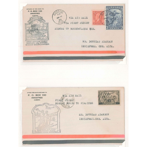 135 - Canada; 1928-47 collection of first flight covers in two albums, nearly all domestic flights, mainly... 