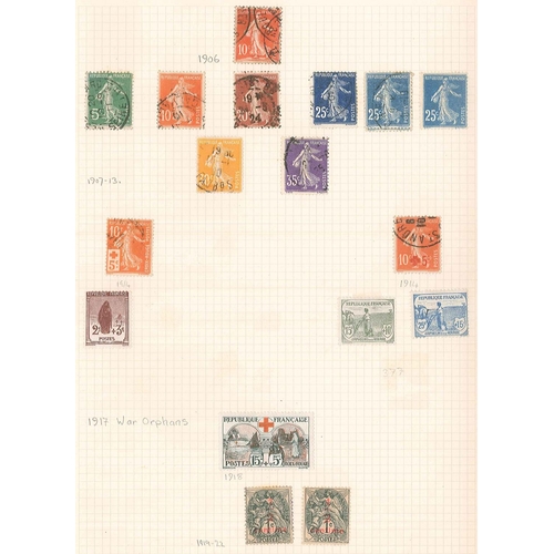 168 - France; 1900-33 mainly used on pages with good overall coverage, inc. 1900-06 Merson 2f v.f.u., 1918... 