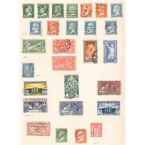 168 - France; 1900-33 mainly used on pages with good overall coverage, inc. 1900-06 Merson 2f v.f.u., 1918... 