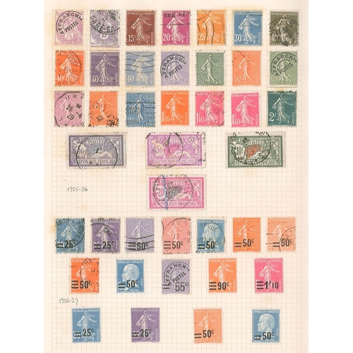 168 - France; 1900-33 mainly used on pages with good overall coverage, inc. 1900-06 Merson 2f v.f.u., 1918... 