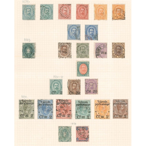 245 - Italy; 1862-1929 m. & u. colln. on pages, from 1862 20c, 40c, and 80c m.m. (