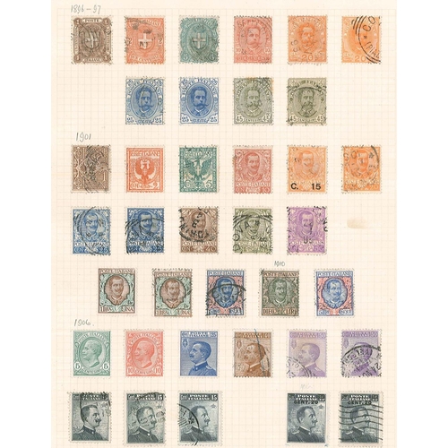 245 - Italy; 1862-1929 m. & u. colln. on pages, from 1862 20c, 40c, and 80c m.m. (