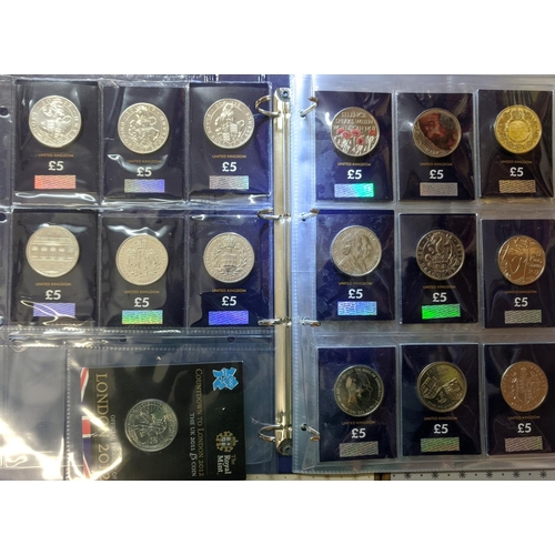 91 - Coins; U.K.; 1997-2018 (mainly 2016-18) seln. of £5 crowns, each unc. in 