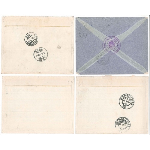 159 - Austria; 1936-37 four airmail covers to England