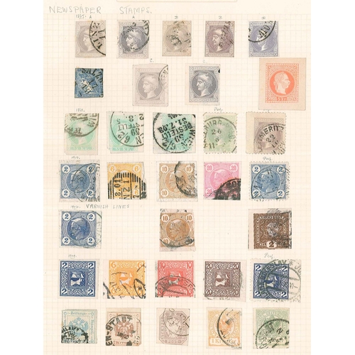 124 - Austria; 1850-1937 mainly used colln. on old pages with much of interest. Includes 1850-54 seln. of ... 