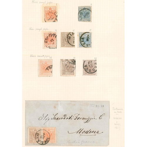 124 - Austria; 1850-1937 mainly used colln. on old pages with much of interest. Includes 1850-54 seln. of ... 