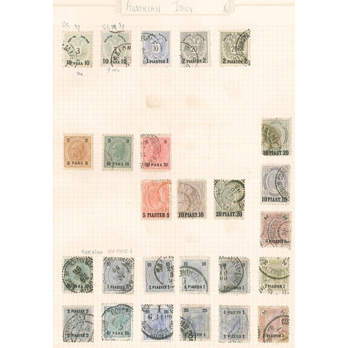 124 - Austria; 1850-1937 mainly used colln. on old pages with much of interest. Includes 1850-54 seln. of ... 