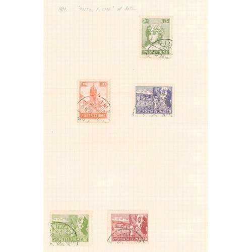 160 - Fiume; 1918-24 used colln. (some are c.t.o.) on pages with 1918-19 opts. on Hungary inc. 10f (white ... 