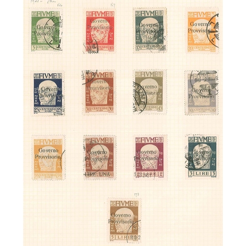 160 - Fiume; 1918-24 used colln. (some are c.t.o.) on pages with 1918-19 opts. on Hungary inc. 10f (white ... 