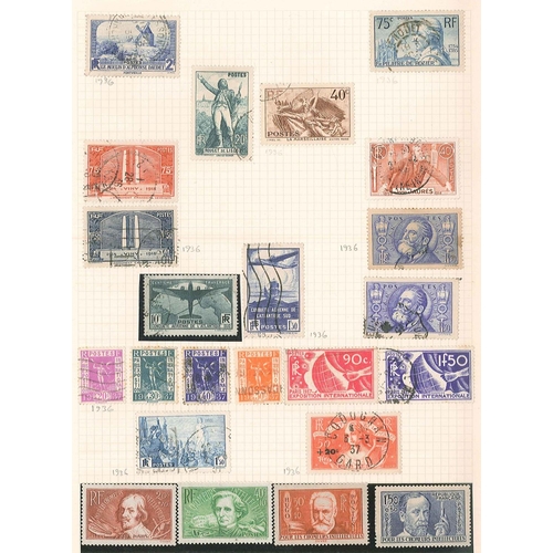 174 - France; 1932-60 collection on pages, fairly complete mint or used for the period. Includes 1936 Air ... 