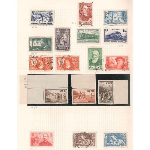 174 - France; 1932-60 collection on pages, fairly complete mint or used for the period. Includes 1936 Air ... 