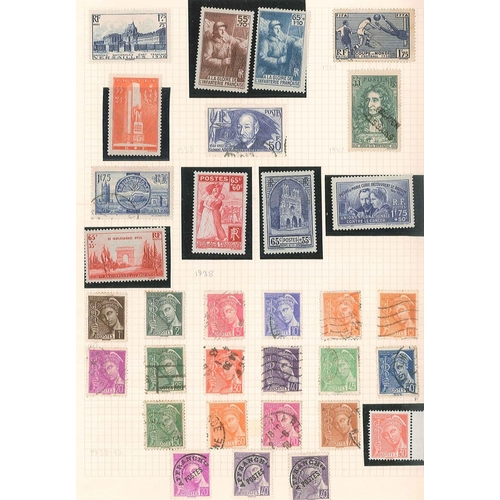 174 - France; 1932-60 collection on pages, fairly complete mint or used for the period. Includes 1936 Air ... 