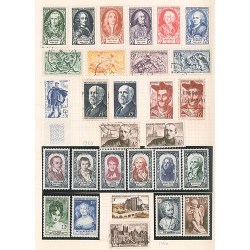 174 - France; 1932-60 collection on pages, fairly complete mint or used for the period. Includes 1936 Air ... 