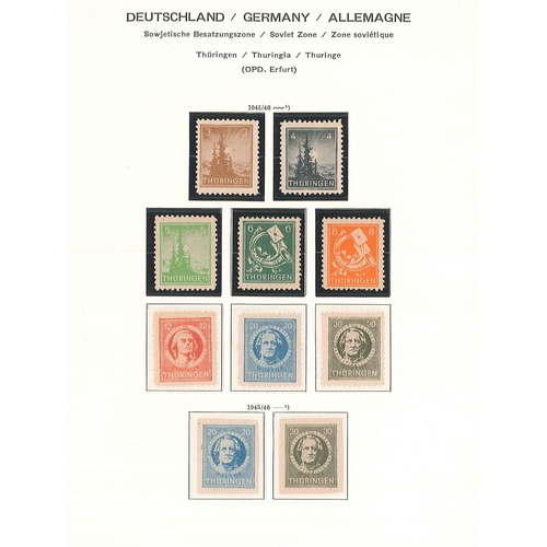 200 - Germany; Allied Occupation; 1945-49 m. & u. colln. on pages of the Soviet Zone inc. 1949 Goethe min.... 