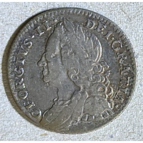 93 - Coins; UK; 1757 sixpence, Fine.