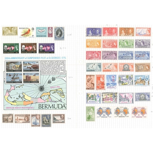 188 - Bermuda; four pages of mainly used. (100, 1 m.s.)