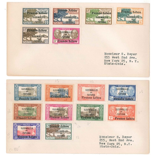 320 - French Colonies; Wallis and Futuna Islands; 1941 France Libre large part set (missing 20c, 30c, 40c,... 