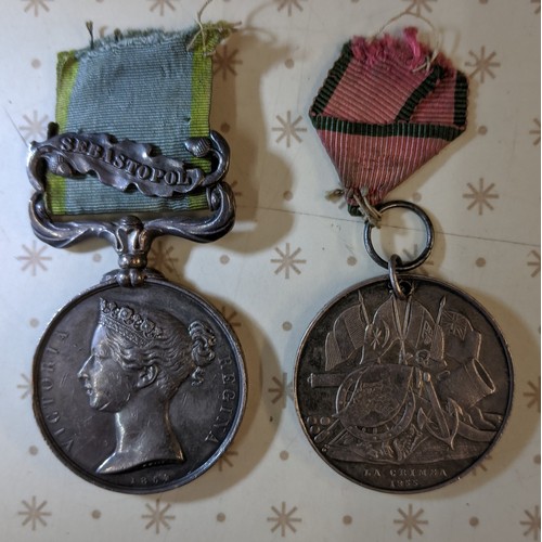 100 - Medals; Crimea pair - 1854 Crimea Medal named (impressed) to 