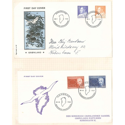 382 - Greenland; 1938-63 small m. & u. colln. (36), plus 1963-72 FDCs (20)