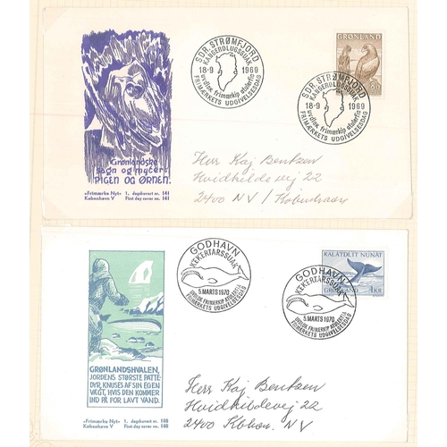 382 - Greenland; 1938-63 small m. & u. colln. (36), plus 1963-72 FDCs (20)